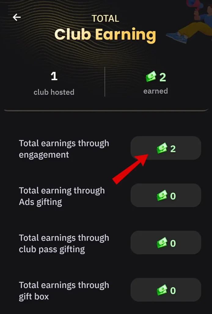 stan app club earning proof