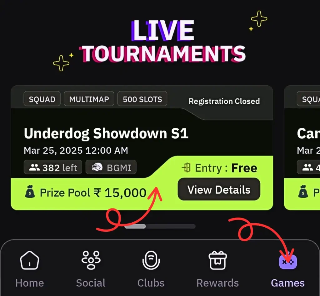 tournament earning